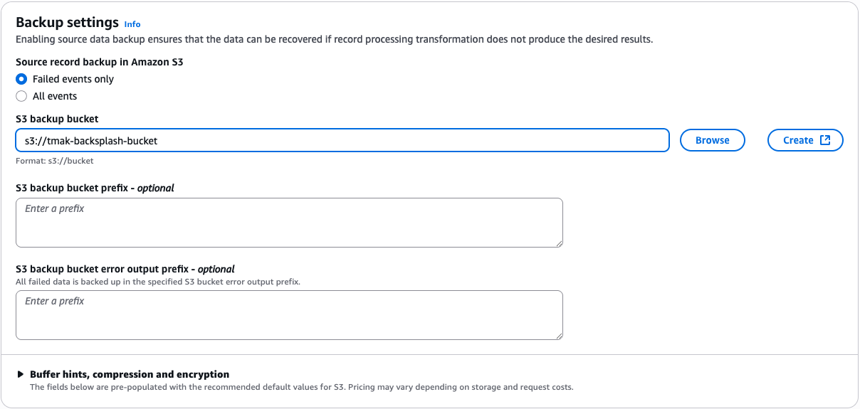 Backsplash S3 settings